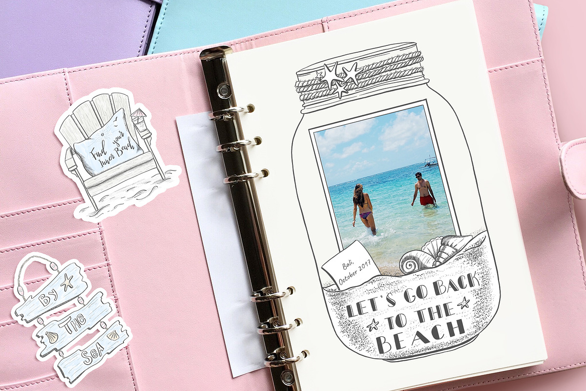 Beach themed illustrations & frames, an Illustration by Kate Snitser (Photo 5 of 5)