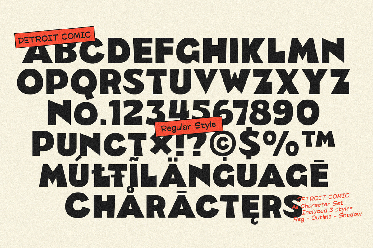 Detroit Comic – Comic Font Pair, a Sans Serif Font by Prioritype Co (Photo 10 of 12)