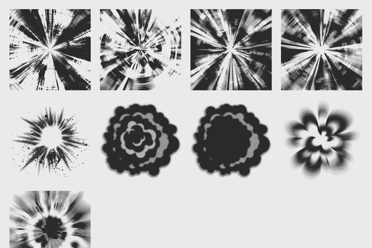 Halftone Burst Texture Pack, a Texture Graphic by StockMamba