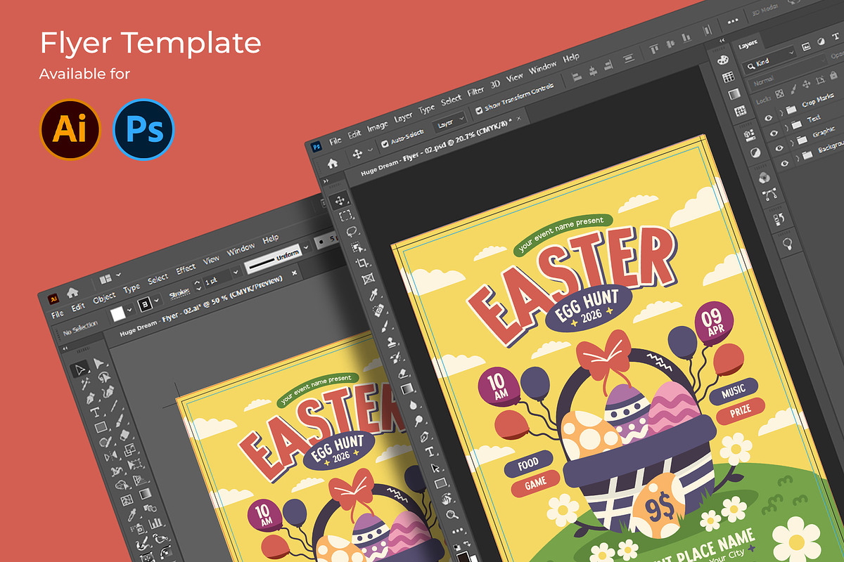 Cute Easter Egg Hunt Flyer, a Flyer Template by Huge Dream Studio (Photo 4 of 5)