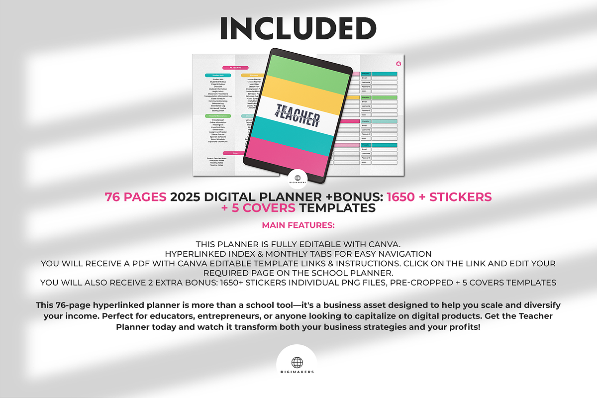 Teacher Planner, a Social Media Template by Nina Shaw (Photo 2 of 11)