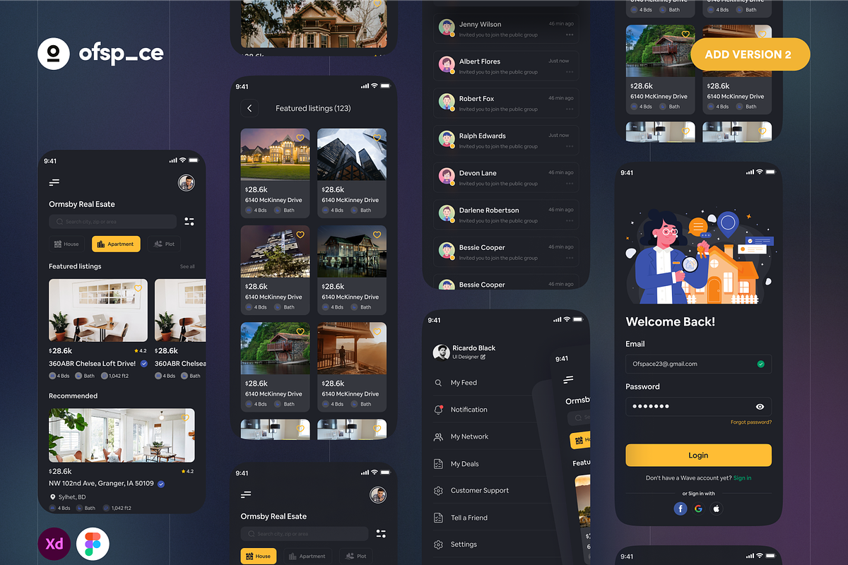 Minimo | Real Estate App UI Kit, an App Template by Ofspace Digital Agency (Photo 3 of 7)
