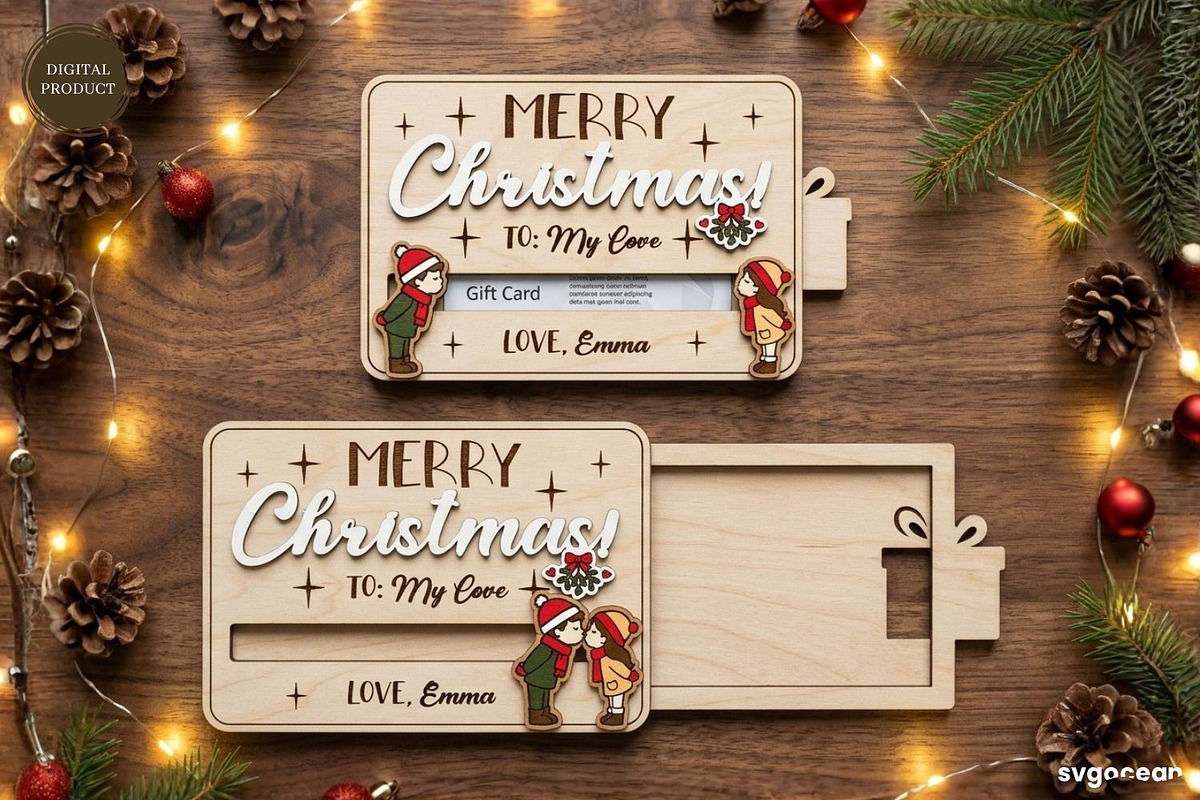 Christmas Card Holder SVG Bundle, a Decorative Illustration by svgocean (Photo 10 of 15)