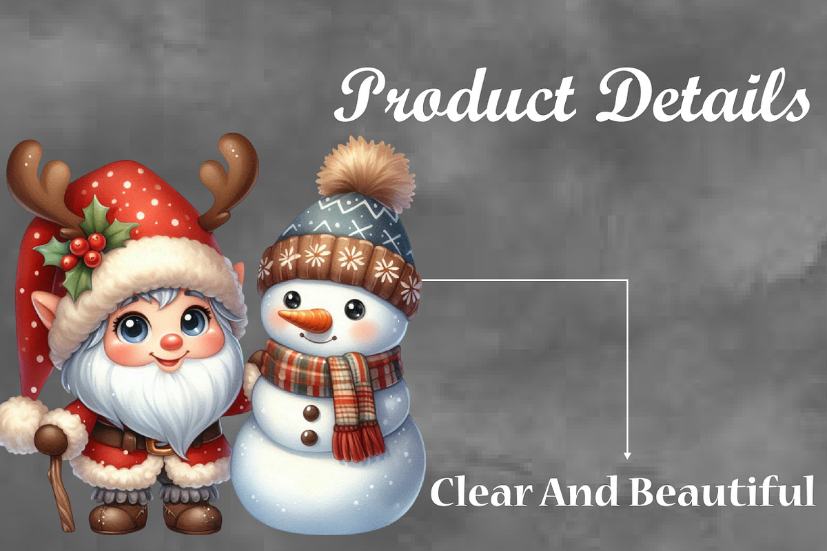 Christmas Santa With Snowman Clipart, a Seasonal Illustration by Craft Nest (Photo 3 of 5)