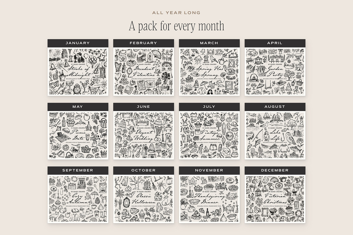 Hand Drawn Whimsical Doodle Bundle, an Object Illustration by The October Creative (Photo 4 of 11)