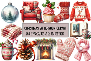 Christmas Afternoon Clipart, an Illustration by Design Market