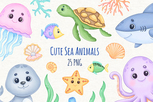 Sea Animals Clipart, Ocean Clipart