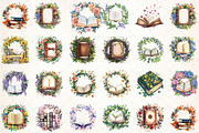 Vibrant Flower Wreath Book Design, an Illustration by DreamCafeArt (Thumbnail 2 of 3)