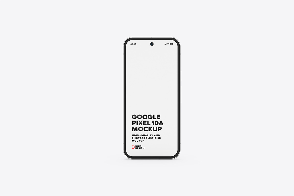 Google Pixel 10a Mockup, an Android Mockup by UnicDesign (Photo 2 of 12)