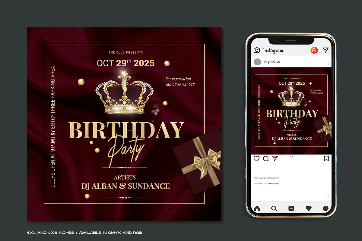 Birthday or Anniversary Party Flyer, a Flyer Template by Corrella Design (Photo 1 of 3)
