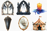 Watercolor Spooky Halloween Frames, an Illustration by Canvas Craft (Thumbnail 7 of 8)