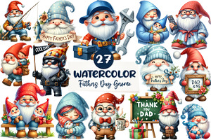 Watercolor Fathers Day Gnome, an Illustration by CreationArt