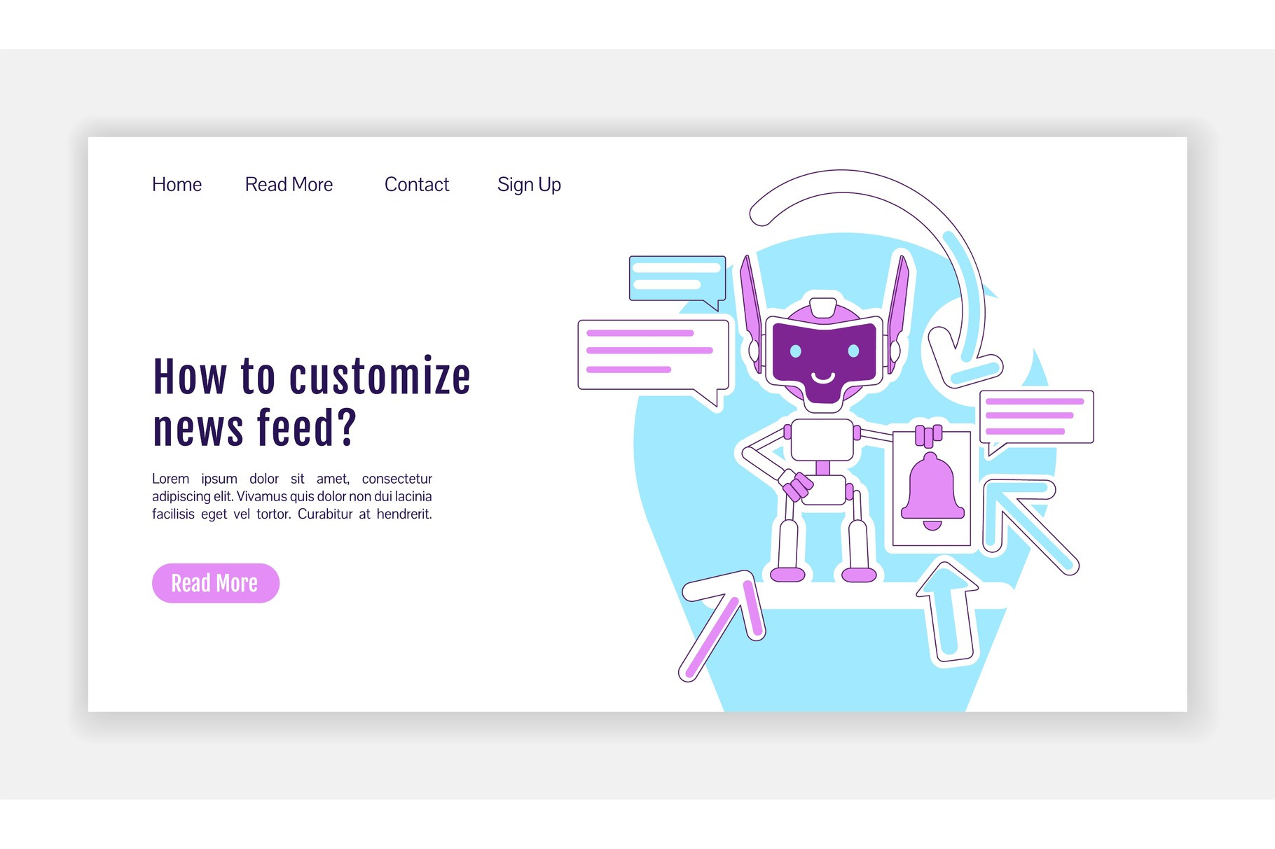 Information notification bot landing, a Landing Page Template by IMG ...