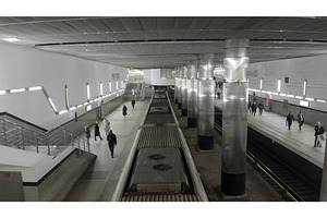 Subway train arriving at platform, a Transportation Photo by Media Whale Stock