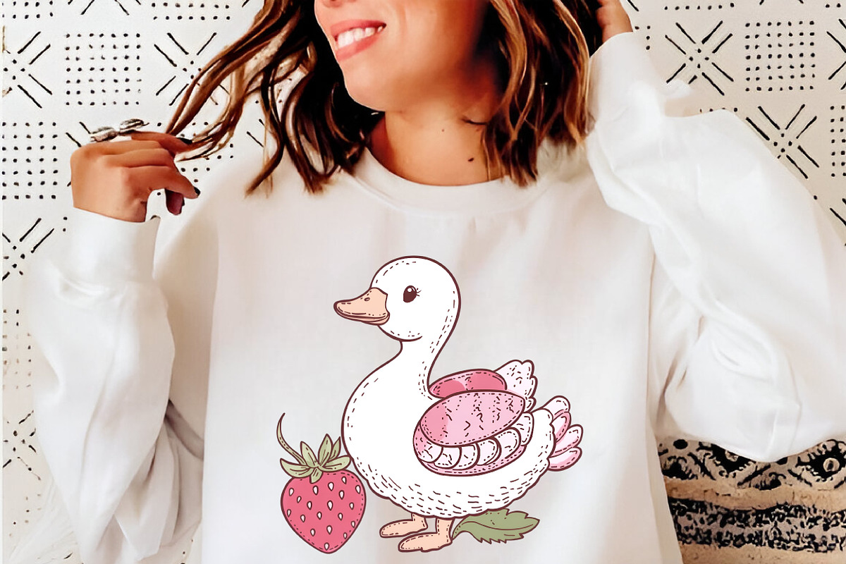 Strawberry Summer Goose Clipart, an Illustration by SinaCreation (Photo 9 of 11)