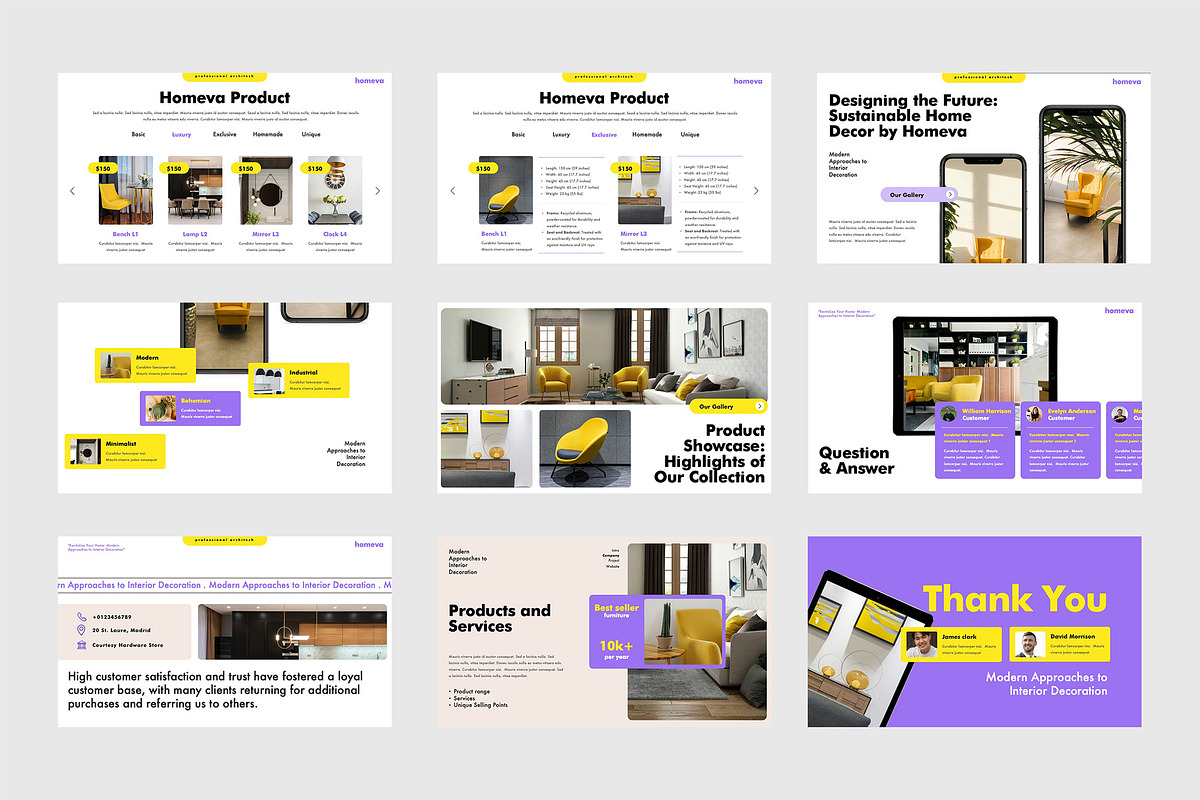Homeva Product Catalog Google Slides, a Presentation Template by TMint Creative (Photo 3 of 5)