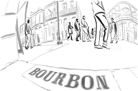 Bourbon Street New Orleans Drawing