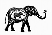 Silhouette of a Cute Elephant vector, an Illustration by Amazin_art (Thumbnail 16 of 21)