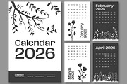 Black & White 2026 Wall Calendar, a Stationery Template by ContestDesign (Thumbnail 1 of 5)