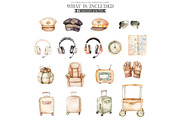 Aviator Friends Watercolor Clipart, an Illustration by CharmClipart (Thumbnail 4 of 8)