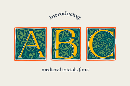 Augsburg Initials Colored font, a Blackletter Font by kaer_shop