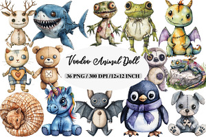 Halloween Voodoo Animal Doll Clipart, an Illustration by Daily.Designs
