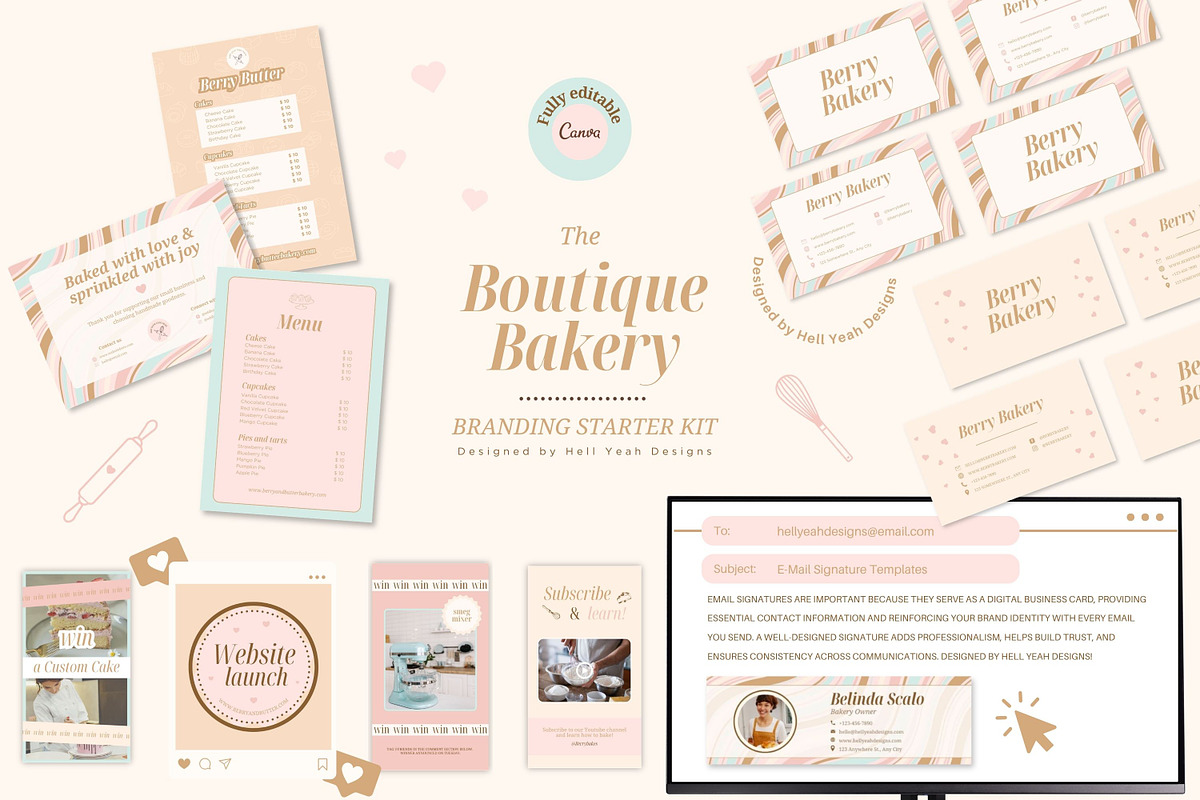 Boutique Bakery Branding Starter Kit, a Branding & Logo Template by Hell Yeah Designs (Photo 7 of 19)