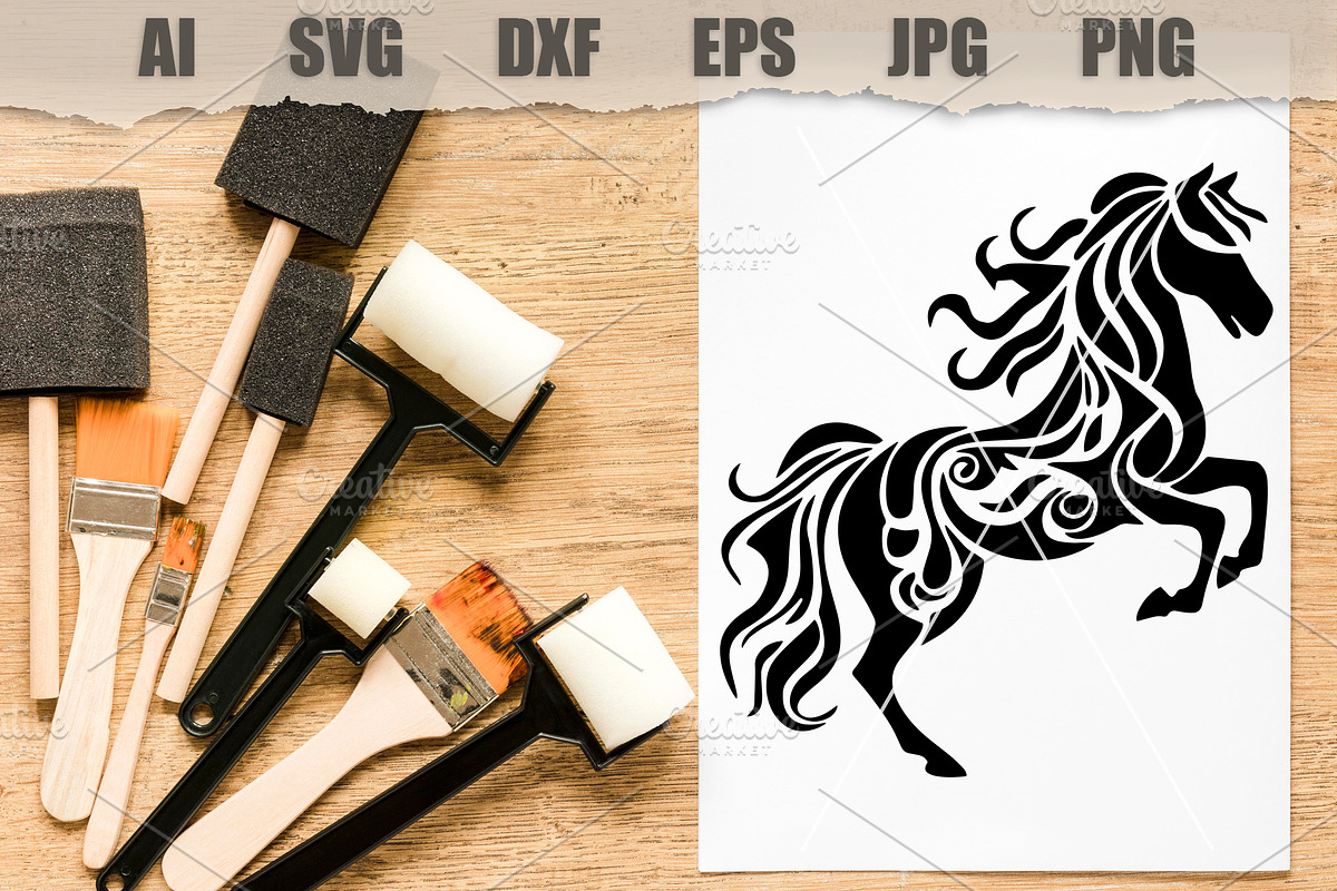 Stencil Horse, an Animal Illustration by MARYCRAFTIRIA (Photo 2 of 3)