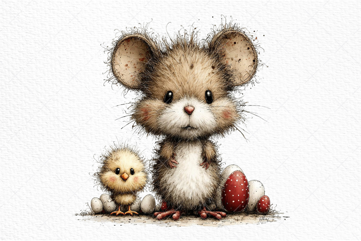 Whimsical Easter Mouse Clipart Png, an Illustration by Craft Nest (Photo 9 of 11)