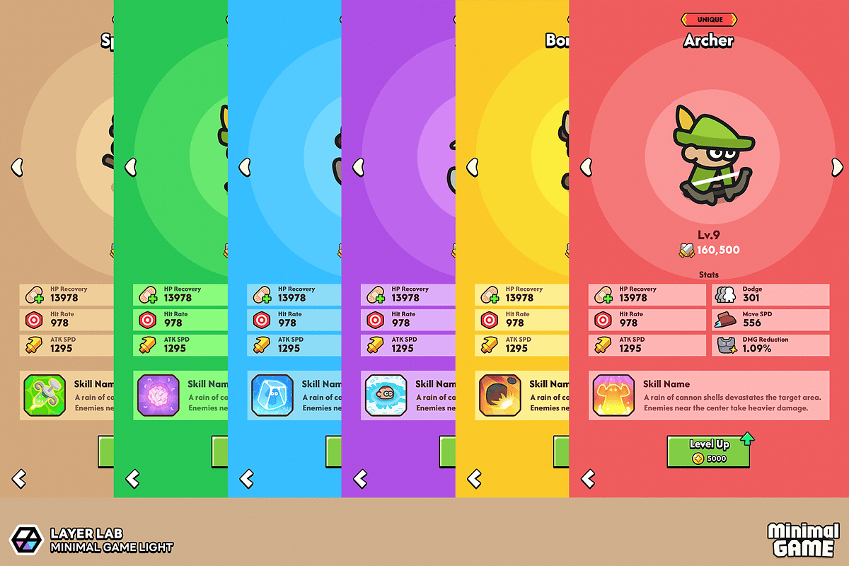 GUI Pro - Minimal Game Light, an UI Kit Template by LAYERLAB (Photo 32 of 51)