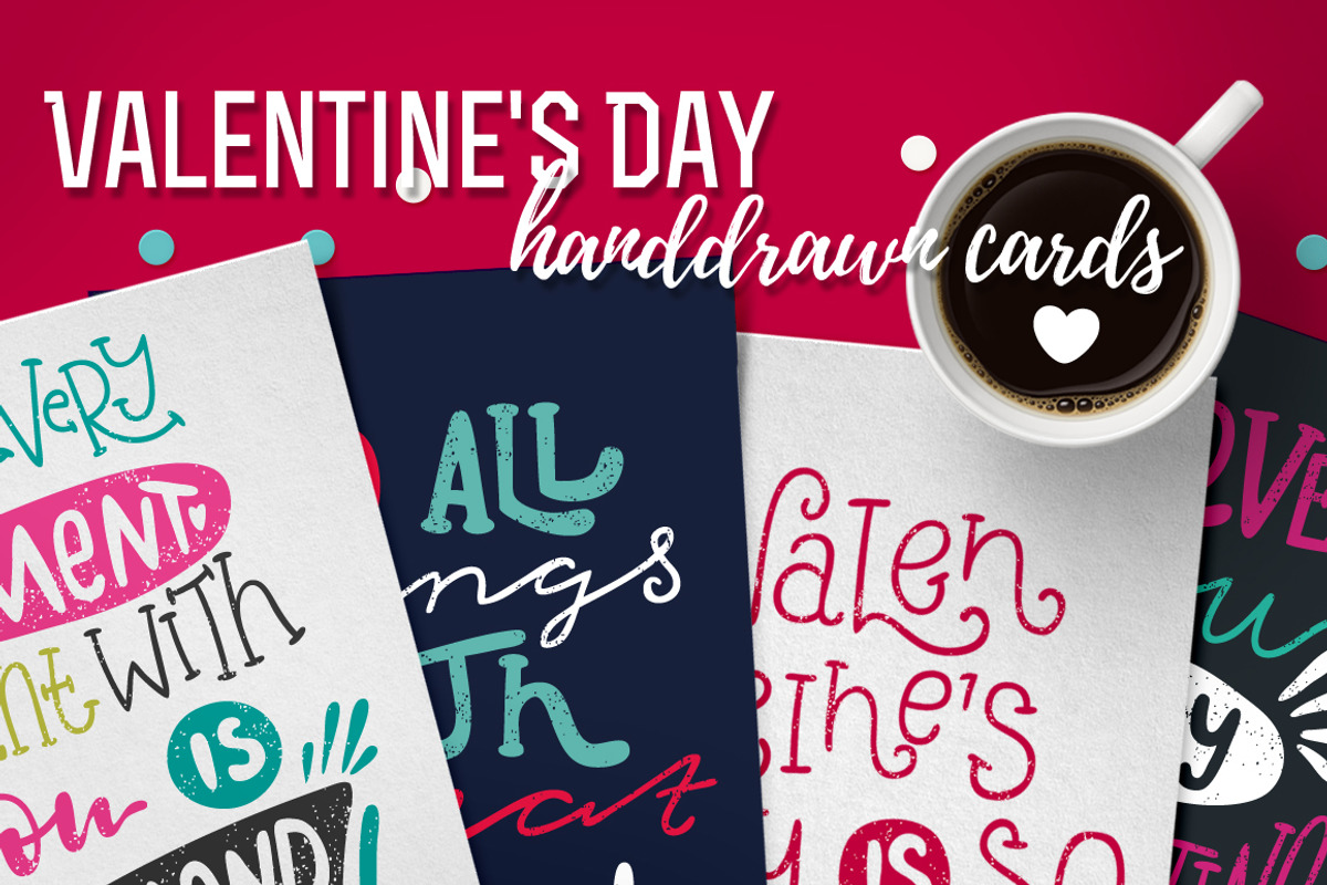 Valentine's Day greeting cards+bonus, a Texture Illustration by Wewhitelist (Photo 1 of 6)