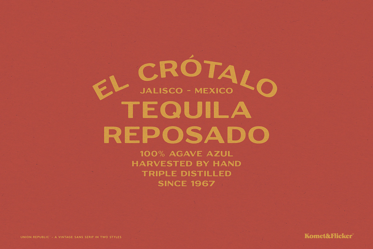 Union Republic, a Sans Serif Font by Komet & Flicker (Photo 2 of 12)