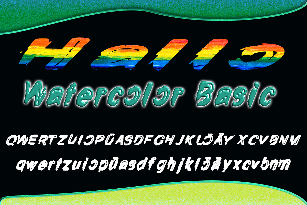 Handwritten watercolor font, a Font by design by makra