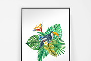 TROPICAL Watercolor clip art pack, an Illustration by andypray (Thumbnail 8 of 9)
