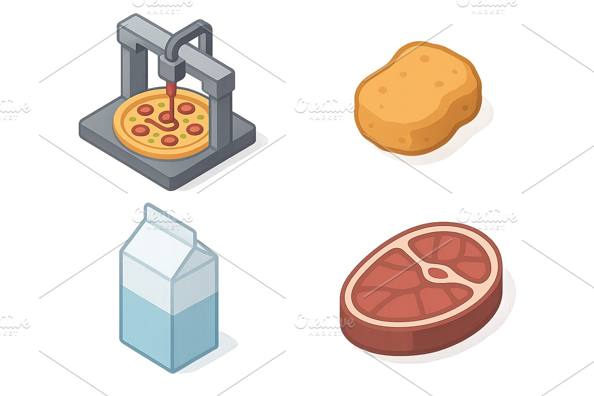 Different food items including a, a Food Illustration by ZinetroN