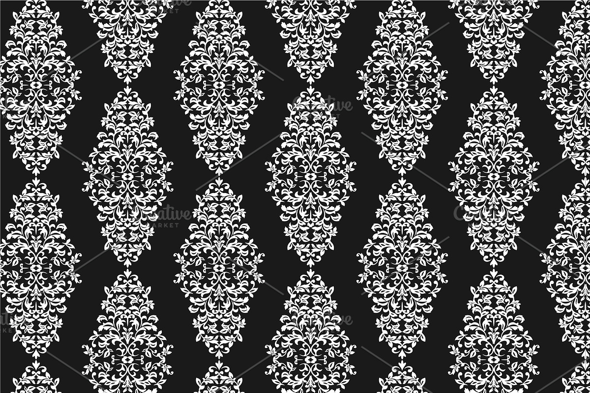 Damask vector seamless patterns, a Pattern Graphic by Alonka's Illustrations (Photo 5 of 9)