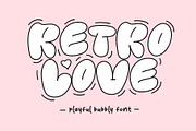 Retro Love Font - Bubble Font, a Handwritten Font by ariodsgn (Thumbnail 1 of 7)