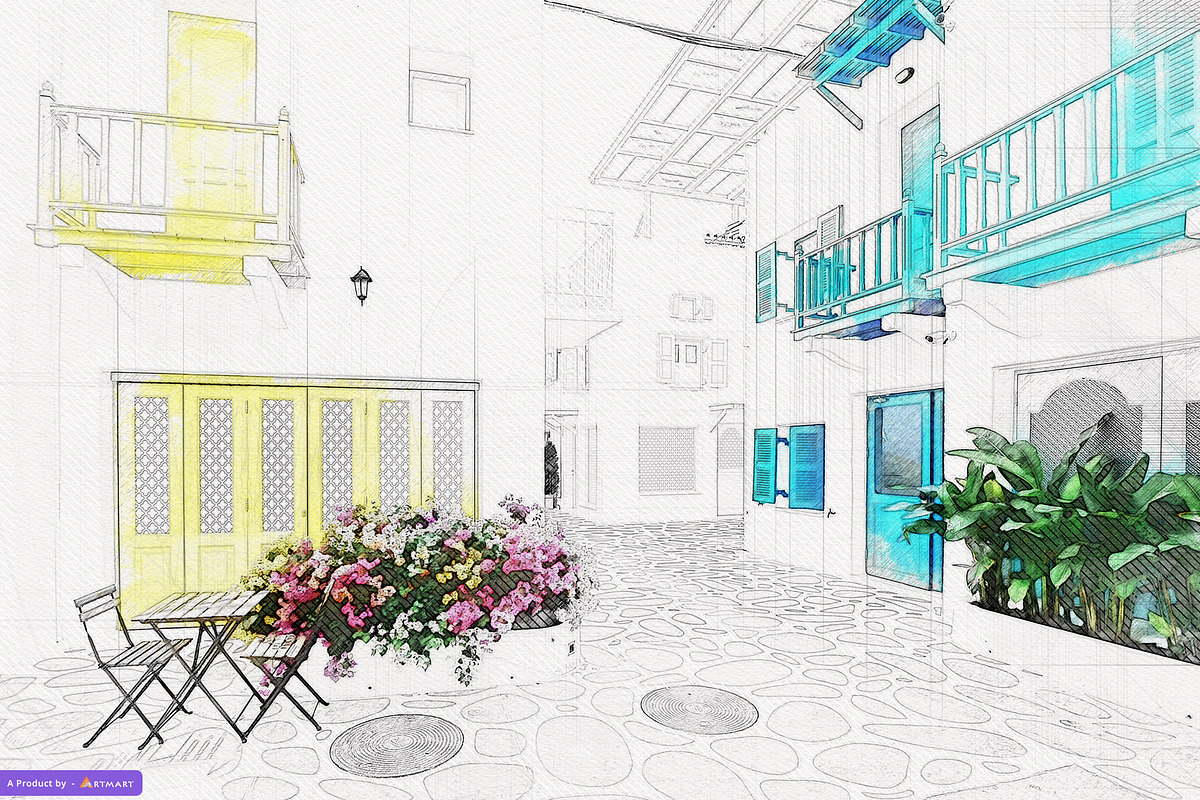 Sketchy - Artistic Color Sketch, an Action Add-On by A R T M A R T (Photo 3 of 10)
