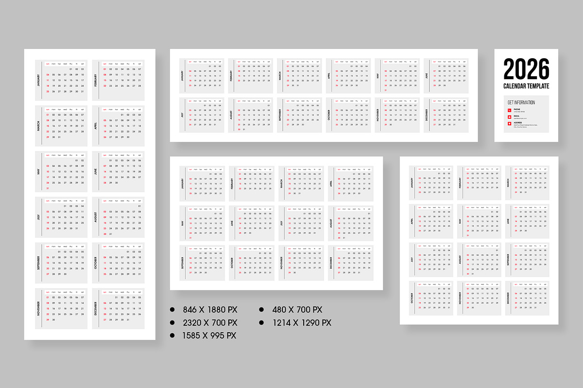 2026 Calendar for Modern Planning, a Stationery Template by MightyDesign (Photo 1 of 6)