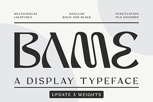 BAME Display Typeface