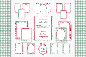 Watercolor Christmas Frames Clipart