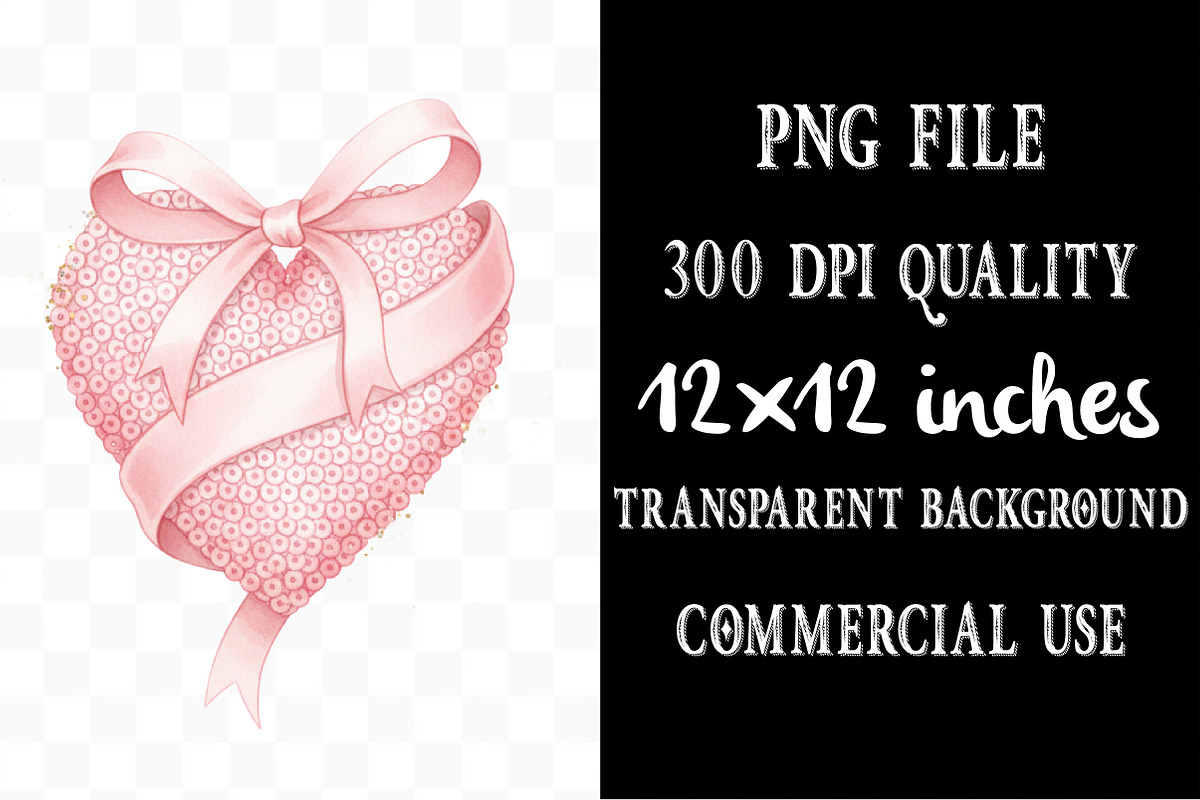Sequin Heart Valentines Clipart, an Illustration by Designking (Photo 4 of 5)
