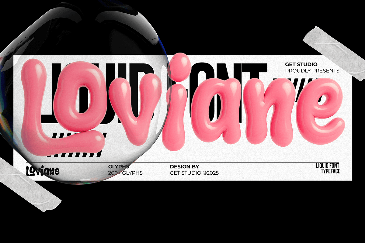 Loviane – Liquid Bubble Font, a Font by Get Studio (Photo 1 of 10)