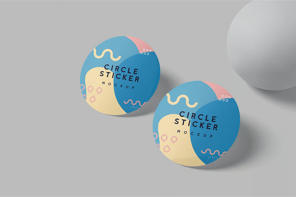Round Sticker Mockups, a Packaging Mockup by megostudi0 (Photo 3 of 7)