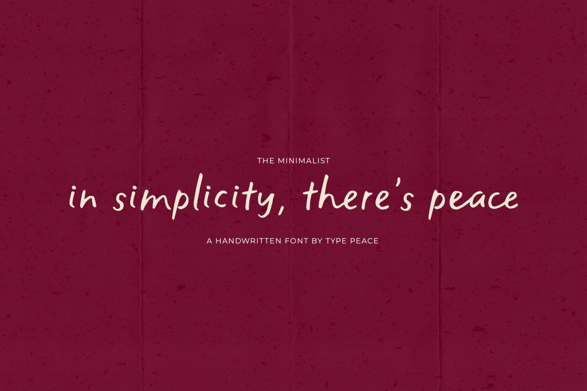 The Minimalist | Handwritten Font, a Handwritten Font by type peace (Photo 13 of 17)