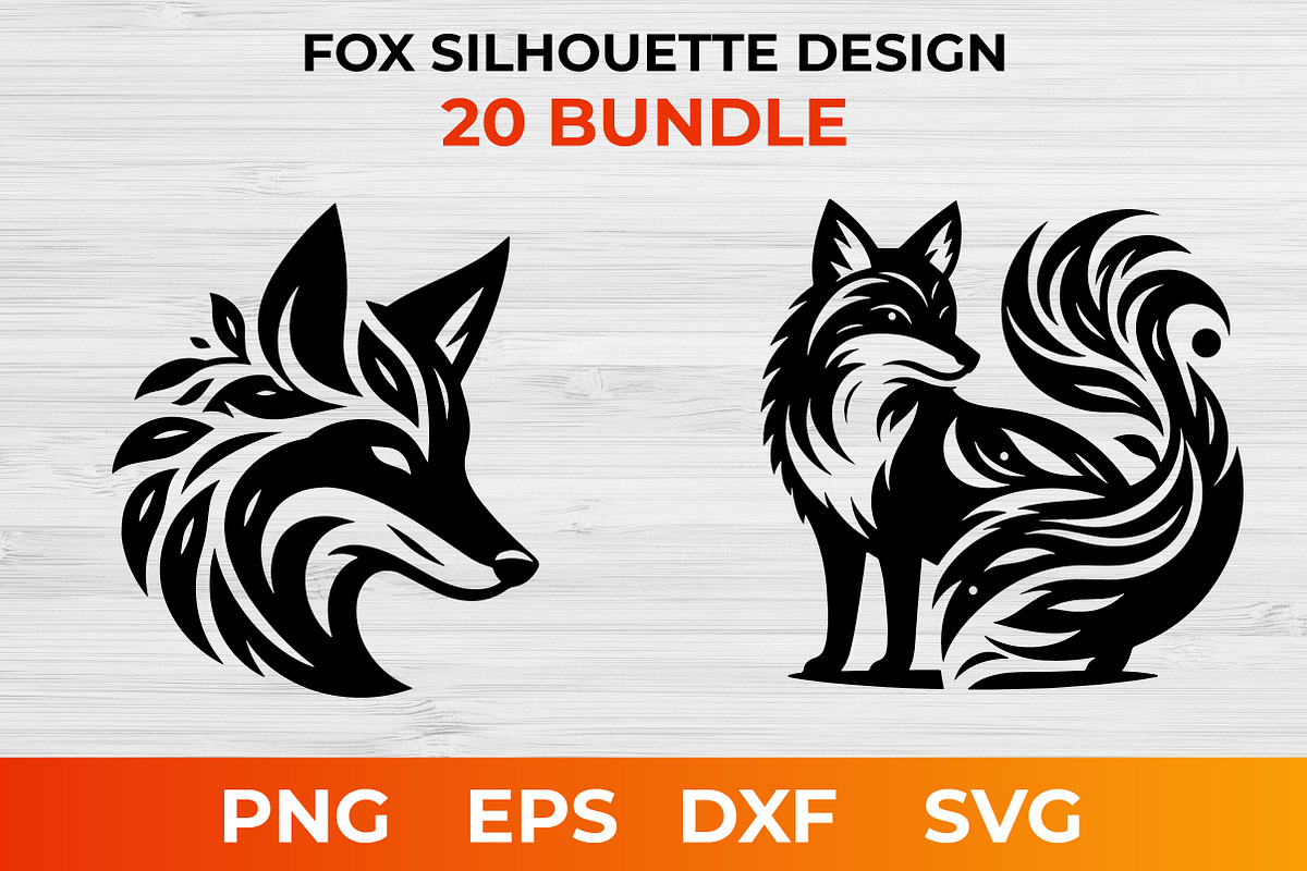 Fox Silhouette Design bundle, an Animal Illustration by bossdesigner (Photo 2 of 3)