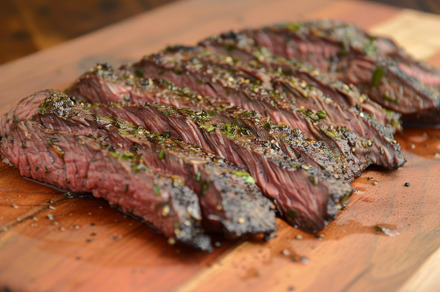 A piece of hanger steak seasoned wit, a Photo by Iftikhar Alam