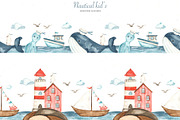 Nautical kids watercolor, a Transportation Illustration by Marina Ermakova (Thumbnail 9 of 12)