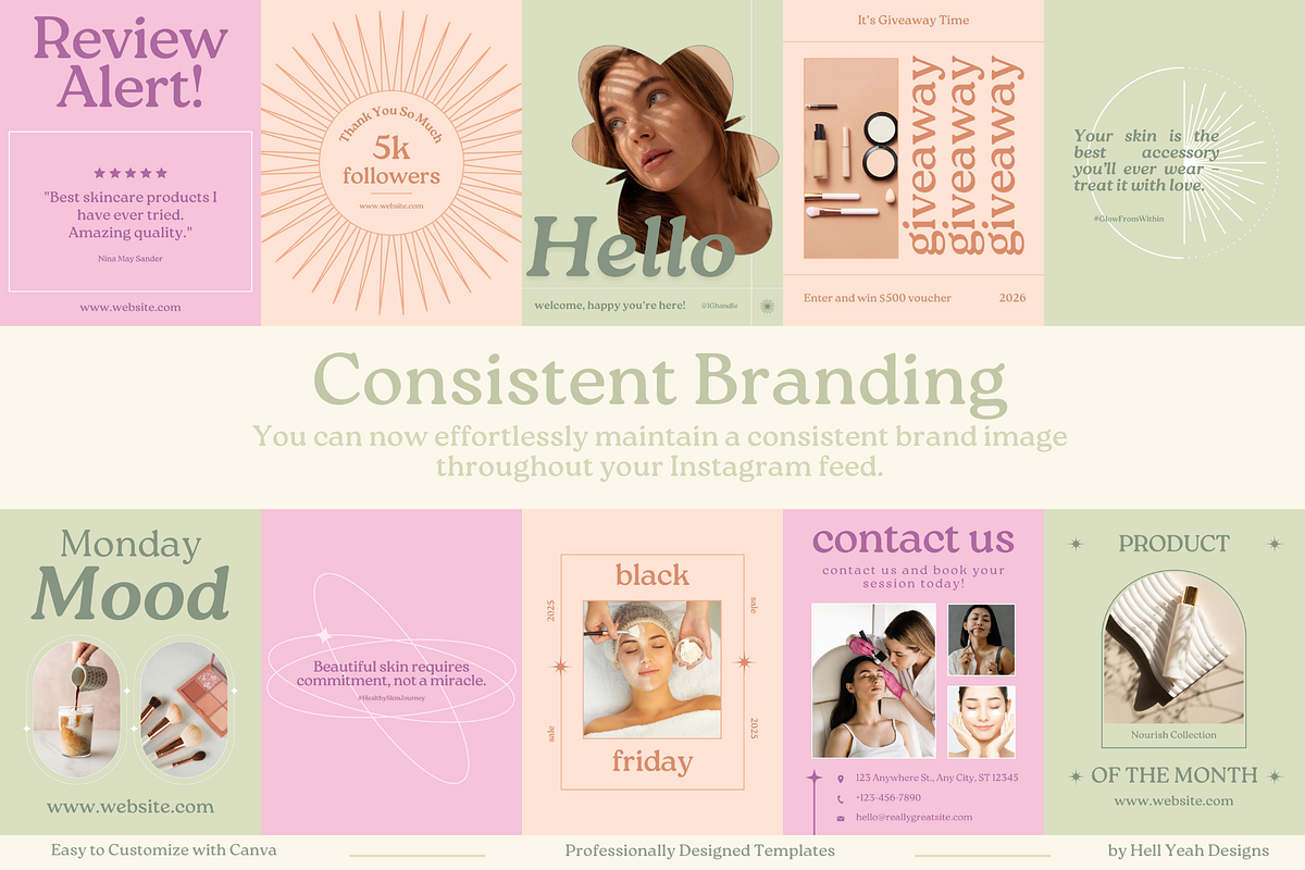 Aesthetic Instagram Post Templates, a Social Media Template by Hell ...