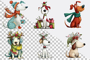 Whimsical Christmas Dog Clipart Bun, an Illustration by SVGArt (Thumbnail 2 of 8)